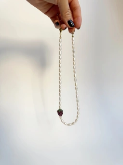 Naszyjnik perły naturalne z owocem| Lato | Upiększaj