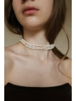Handmade triple-strand cultured freshwater pearl choker with a surgical steel clasp, adjustable 37–43 cm – photo 2