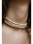 Handmade triple-strand cultured freshwater pearl choker with a surgical steel clasp, adjustable 37–43 cm – photo 5