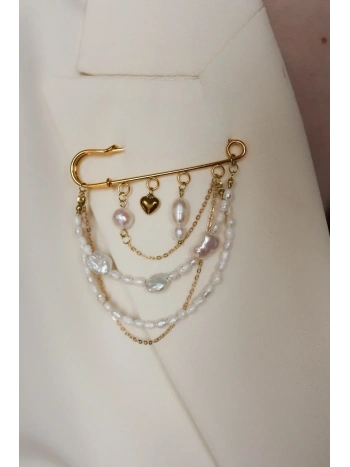 Broszka agrafka z perłami naturalnymi | Upiększaj