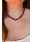 Verstelbare ketting van lavasteen met sluiting van roestvrij staal en ringetjes van verguld zilver, handmade – foto 4