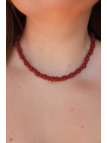 Adjustable volcanic lava necklace with a stainless steel clasp and gold-plated silver jump rings, handmade – photo 3