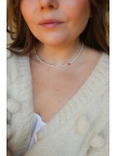 Delicate, subtle necklace of tiny pearls with a gold hematite spacer, handmade – photo 4