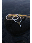 Natural cultured freshwater pearl necklace with a pearl pendant on a steel headpin, handmade – photo 2