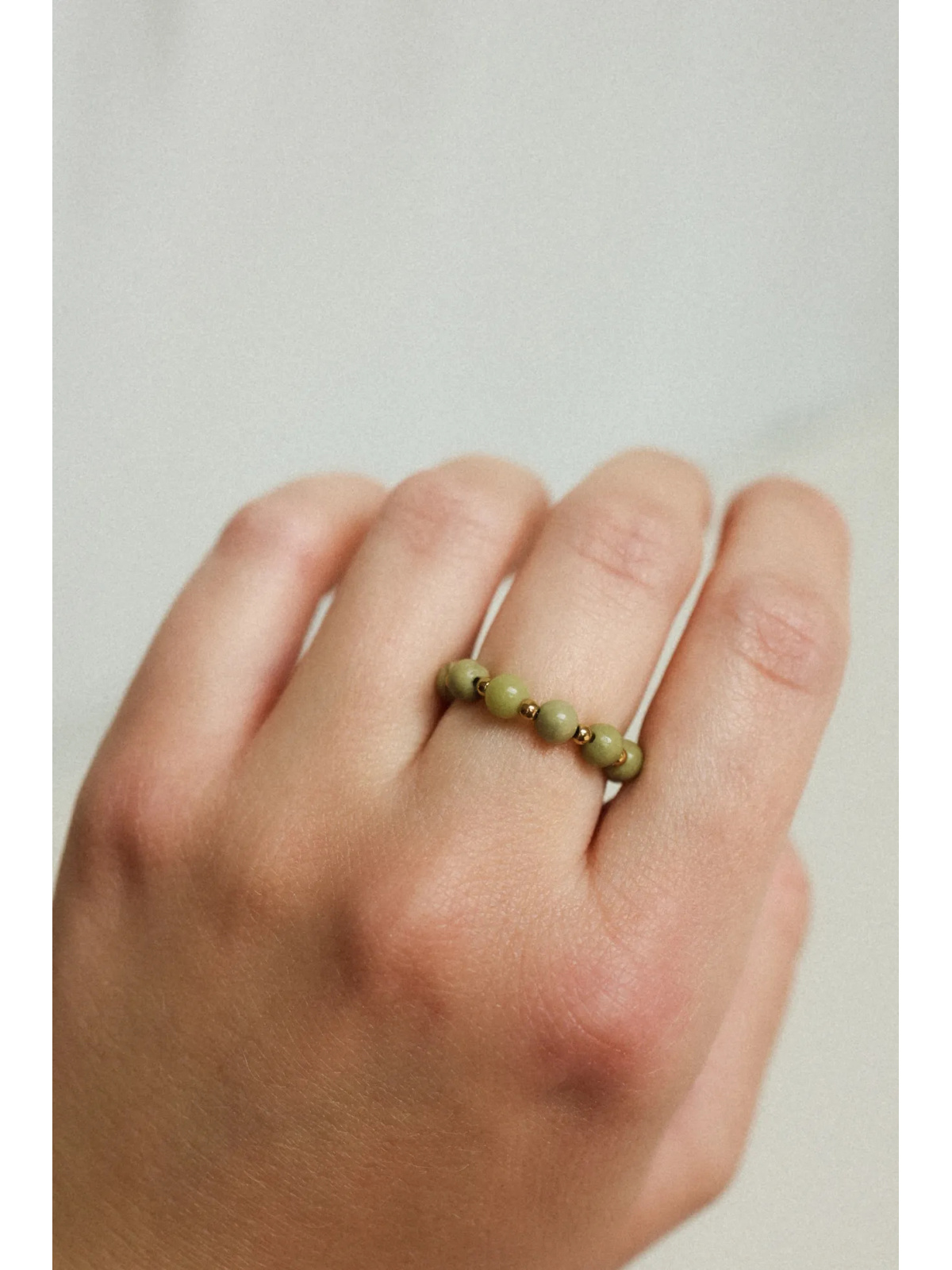 Pierścionek Golden Matcha - Jaspis i Hematyt | Upiększaj
