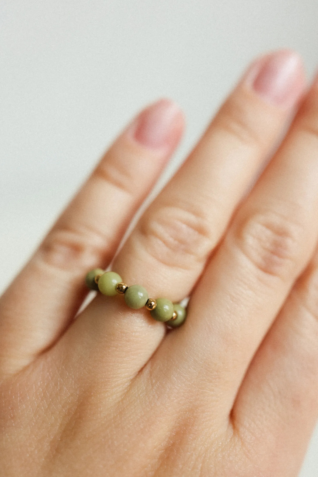Pierścionek Golden Matcha - Jaspis i Hematyt | Upiększaj