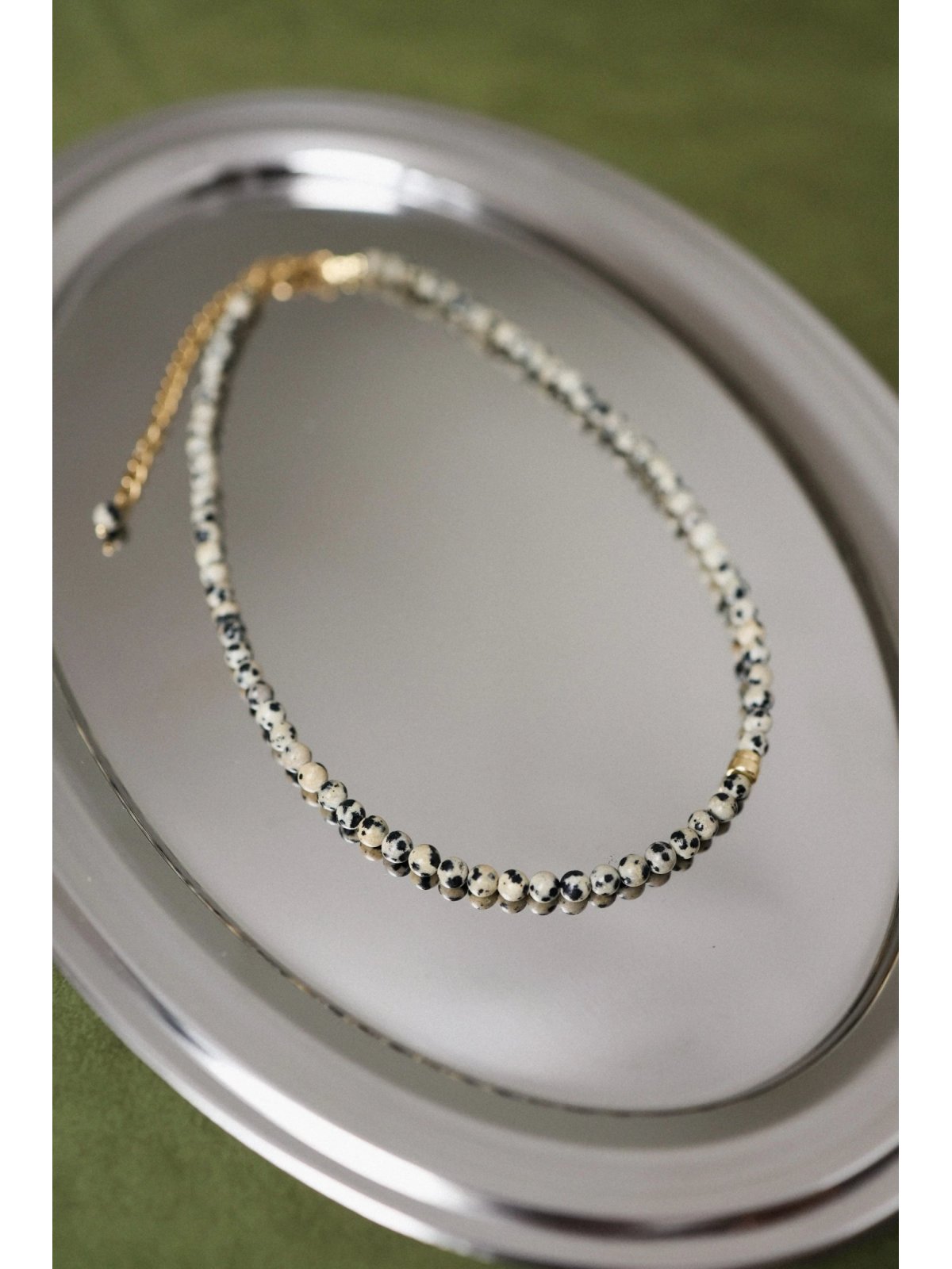 Ketting van dalmatijnse jaspis Domino | Upiększaj