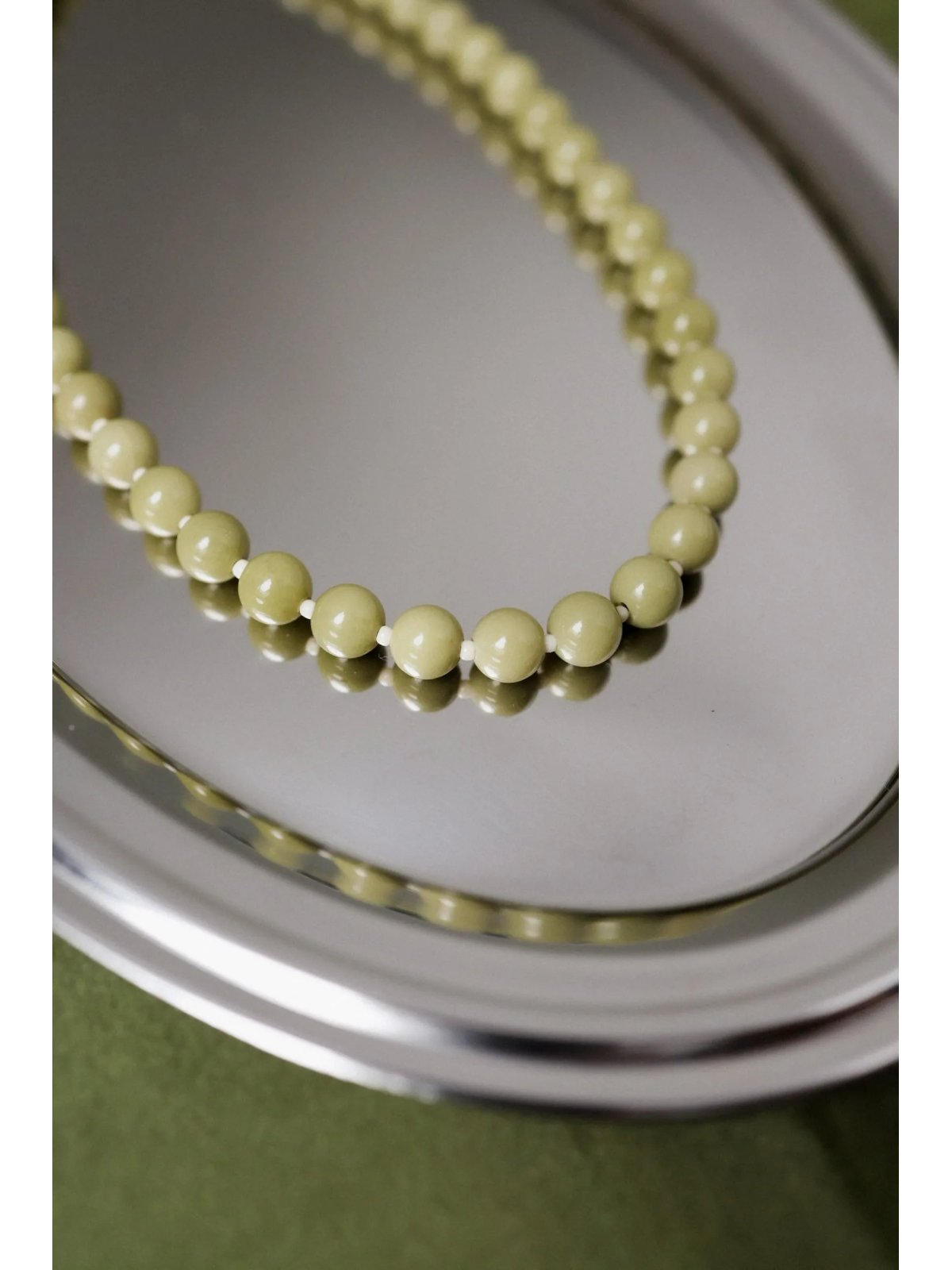 Matcha Latte Green Jasper Necklace | Upiększaj