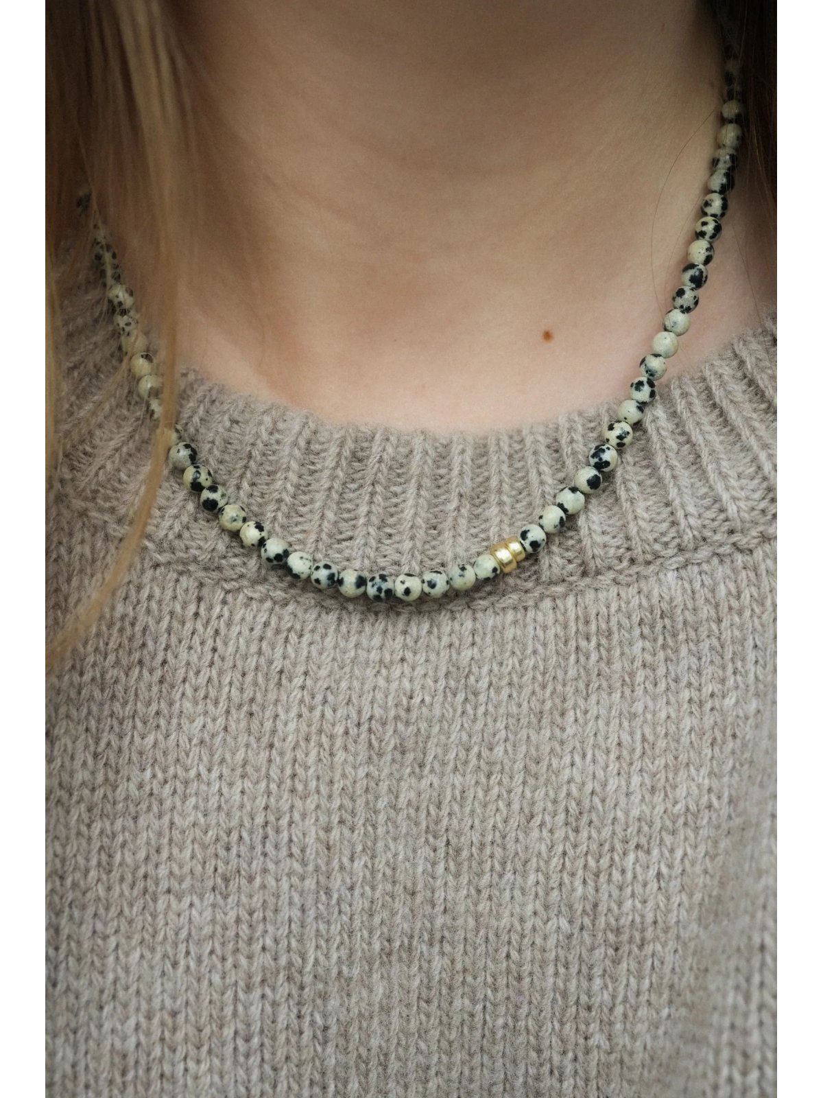 Ketting van dalmatijnse jaspis Domino | Upiększaj