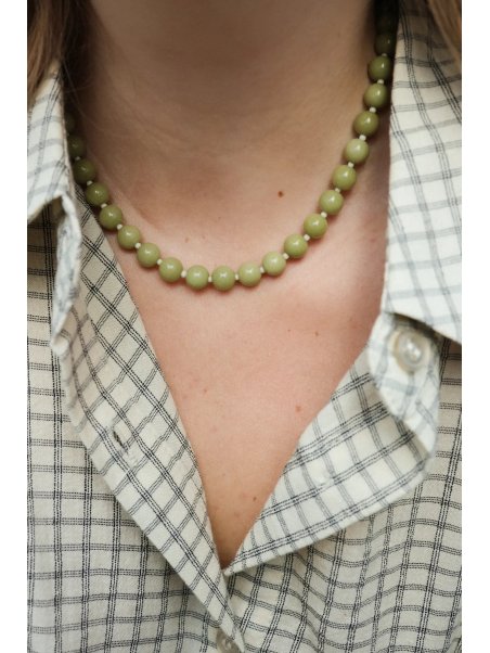 Matcha Latte Green Jasper Necklace | Upiększaj