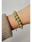 Armband van groene jaspis Matcha Latte | Upiększaj
