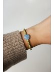 Iced Matcha Jasper Bracelet with Jade Heart | Upiększaj