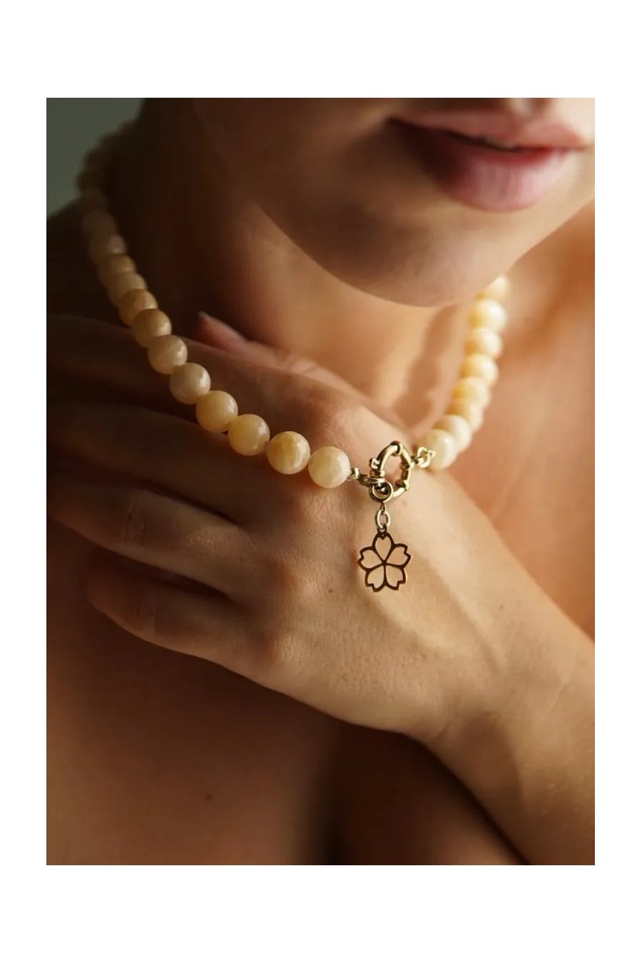 SŁOŃCE Nephrite Necklace – Handmade | Upiększaj