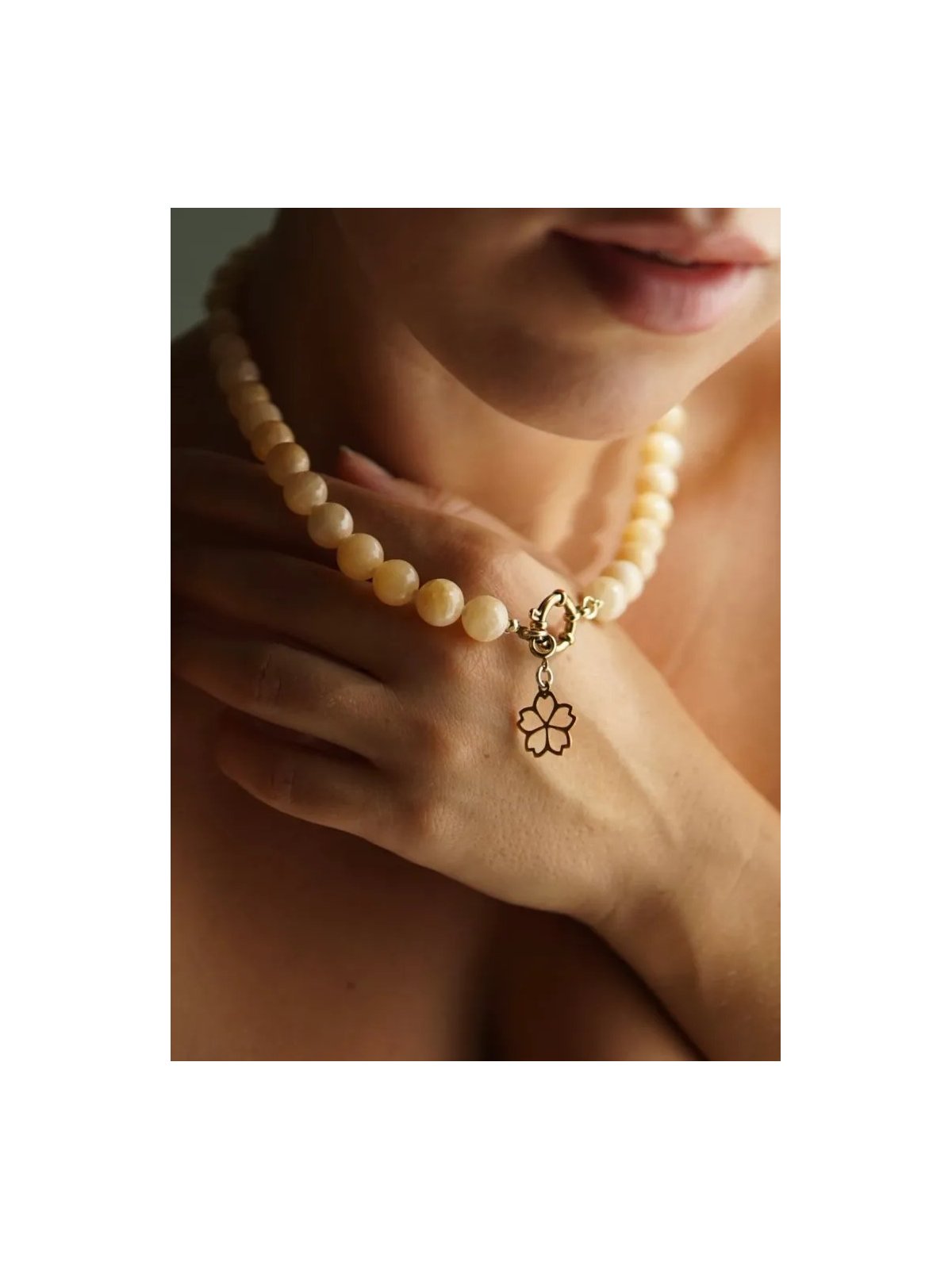 Ketting van nefriet SŁOŃCE – handmade | Upiększaj