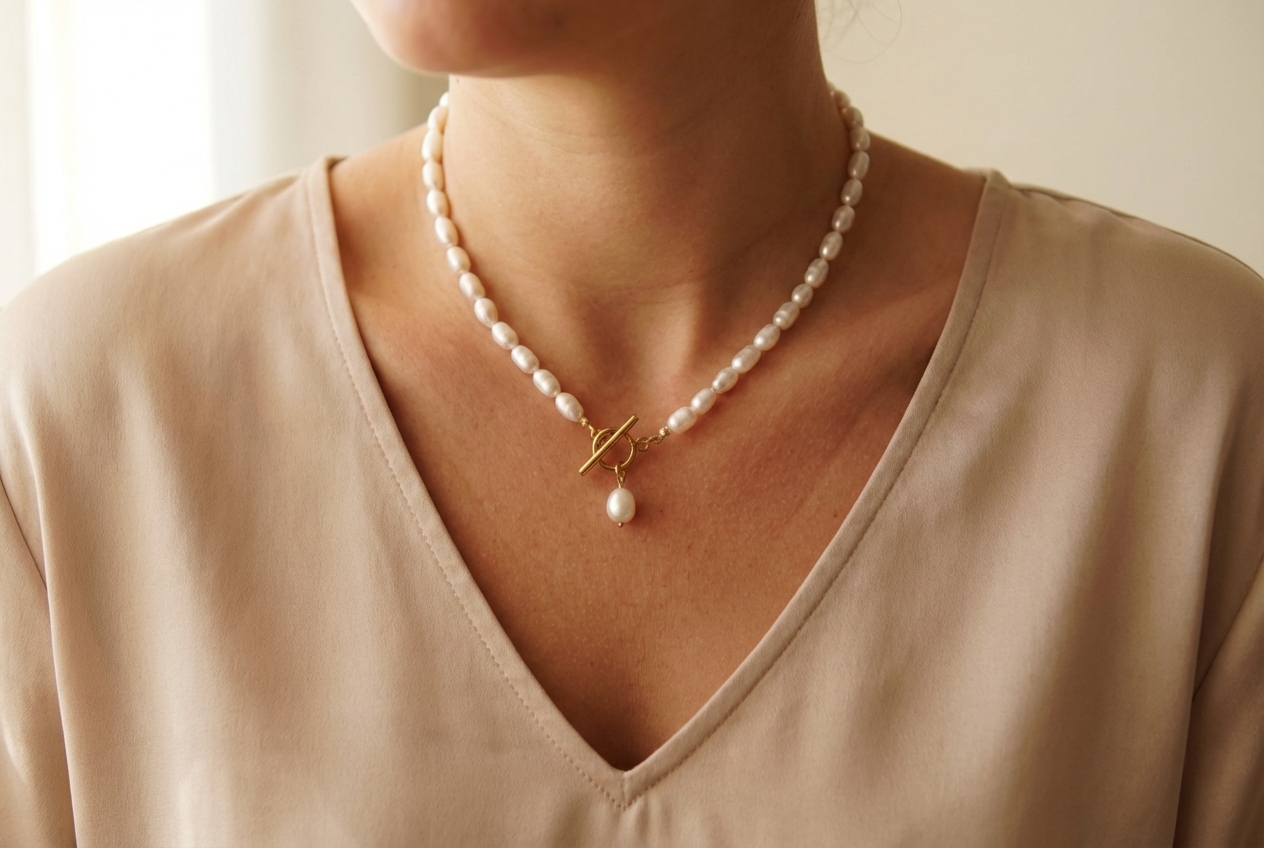 Naszyjnik z zawieszką do dekoltu w serek